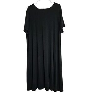 J.Jill Wearever Collection Dress Plus Size 2X‎ Short Sleeve Stretch Solid Black